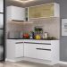 Armário de Cozinha Compacta de Canto com Rodapé Veneza Multimóveis MP2091.964 Branco/Preto
