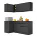 Armário de Cozinha Compacta de Canto com Rodapé Veneza Multimóveis MP2092.895 Preto