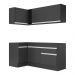 Armário de Cozinha Compacta de Canto com Rodapé Veneza Multimóveis MP2092.898 Preto/Branco