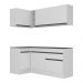 Armário de Cozinha Compacta de Canto com Rodapé Veneza Multimóveis MP2092.964 Branco/Preto