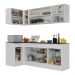 Armário de Cozinha Compacta de Canto com Rodapé Veneza Multimóveis MP2093.964 Branco/Preto