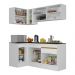 Armário de Cozinha Compacta de Canto com Rodapé Veneza Multimóveis V2091 Branco/Dourado