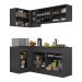 Armário de Cozinha Compacta de Canto com Rodapé Veneza Multimóveis V2091 Preto/Branco