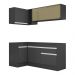 Armário de Cozinha Compacta de Canto com Rodapé Veneza Multimóveis V2091 Preto/Branco