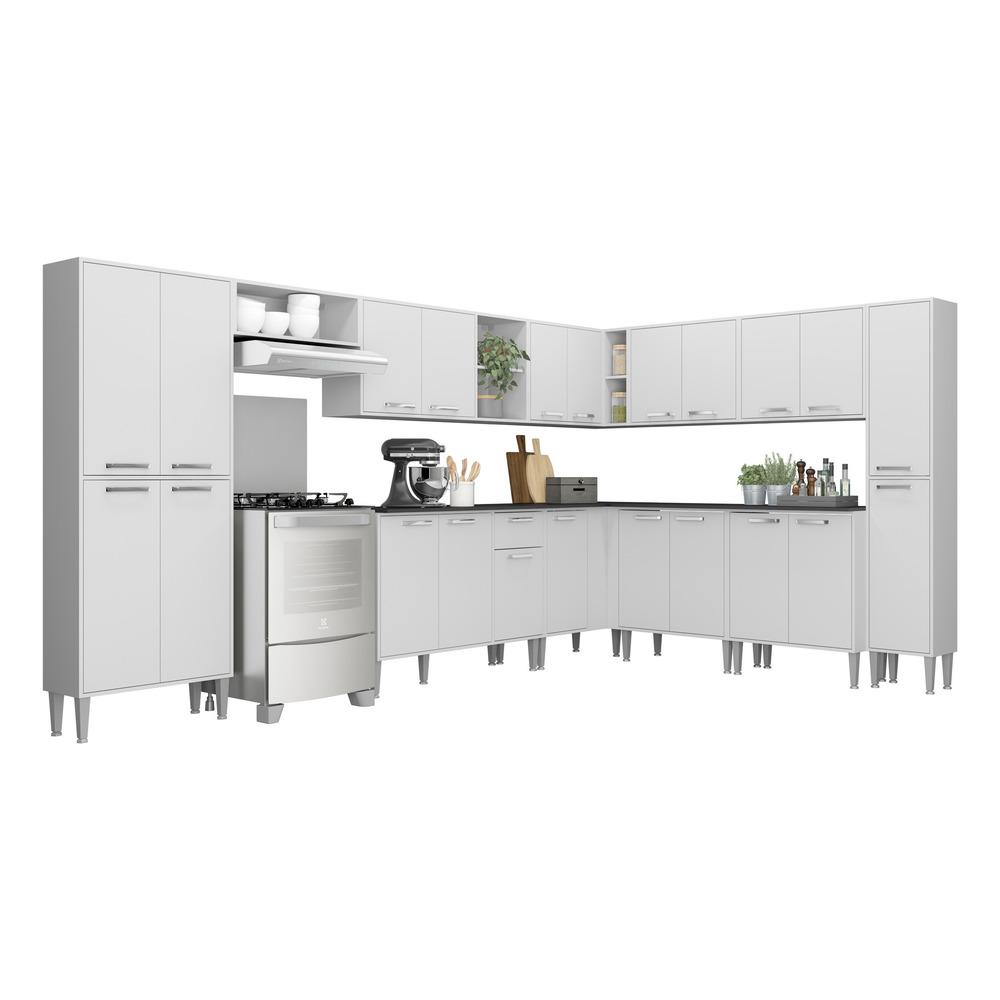 Armário de Cozinha Completa 11 peças Xangai Pop Multimóveis Branco