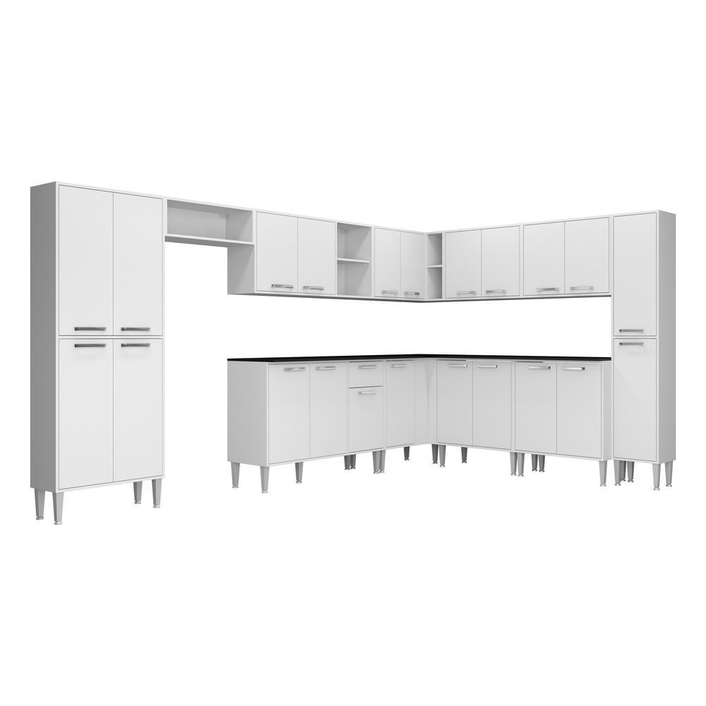 Armário de Cozinha Completa 11 peças Xangai Pop Multimóveis Branco