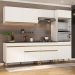 Armário de Cozinha Completa 252cm Veneza Multimóveis V3713 Branco/Dourado