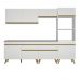 Armário de Cozinha Completa 252cm Veneza Multimóveis V3713 Branco/Dourado