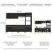 Armário de Cozinha Completa 252cm Veneza Multimóveis V3713 Preto/Dourado
