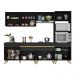 Armário de Cozinha Completa 252cm Veneza Multimóveis V3713 Preto/Dourado