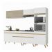 Armário de Cozinha Completa 252cm Veneza Multimóveis V3715 Branco/Dourado