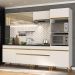 Armário de Cozinha Completa 252cm Veneza Multimóveis V3715 Branco/Dourado
