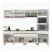 Armário de Cozinha Completa 252cm Veneza Multimóveis V3715 Branco/Dourado