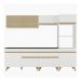 Armário de Cozinha Completa 252cm Veneza Multimóveis V3715 Branco/Dourado