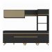 Armário de Cozinha Completa 252cm Veneza Multimóveis V3715 Preto/Dourado