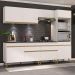 Armário de Cozinha Completa 252cm com Leds Veneza Up Multimóveis V2035 Branco/Dourado