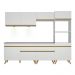 Armário de Cozinha Completa 252cm com Leds Veneza Up Multimóveis V2035 Branco/Dourado