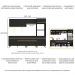 Armário de Cozinha Completa 252cm com Leds Veneza Up Multimóveis V2035 Preto/Dourado