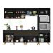 Armário de Cozinha Completa 252cm com Leds Veneza Up Multimóveis V2035 Preto/Dourado