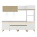 Armário de Cozinha Completa 252cm com Leds Veneza Up Multimóveis V2037 Branco/Dourado