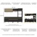 Armário de Cozinha Completa 252cm com Leds Veneza Up Multimóveis V2037 Preto/Dourado