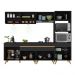 Armário de Cozinha Completa 252cm com Leds Veneza Up Multimóveis V2037 Preto/Dourado