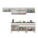 Armário de Cozinha Completa 260cm Veneza Multimóveis V3708 Branco/Dourado