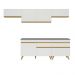 Armário de Cozinha Completa 260cm Veneza Multimóveis V3708 Branco/Dourado