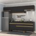 Armário de Cozinha Completa 260cm Veneza Multimóveis V3708 Preto/Dourado