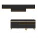Armário de Cozinha Completa 260cm Veneza Multimóveis V3708 Preto/Dourado