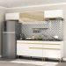 Armário de Cozinha Completa 260cm Veneza Multimóveis V3710 Branco/Dourado