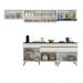 Armário de Cozinha Completa 260cm Veneza Multimóveis V3710 Branco/Dourado