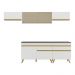Armário de Cozinha Completa 260cm Veneza Multimóveis V3710 Branco/Dourado