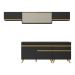 Armário de Cozinha Completa 260cm Veneza Multimóveis V3710 Preto/Dourado