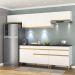 Armário de Cozinha Completa 260cm com Leds Veneza Up Multimóveis V2032 Branco/Dourado