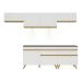 Armário de Cozinha Completa 260cm com Leds Veneza Up Multimóveis V2032 Branco/Dourado