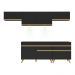 Armário de Cozinha Completa 260cm com Leds Veneza Up Multimóveis V2032 Preto/Dourado