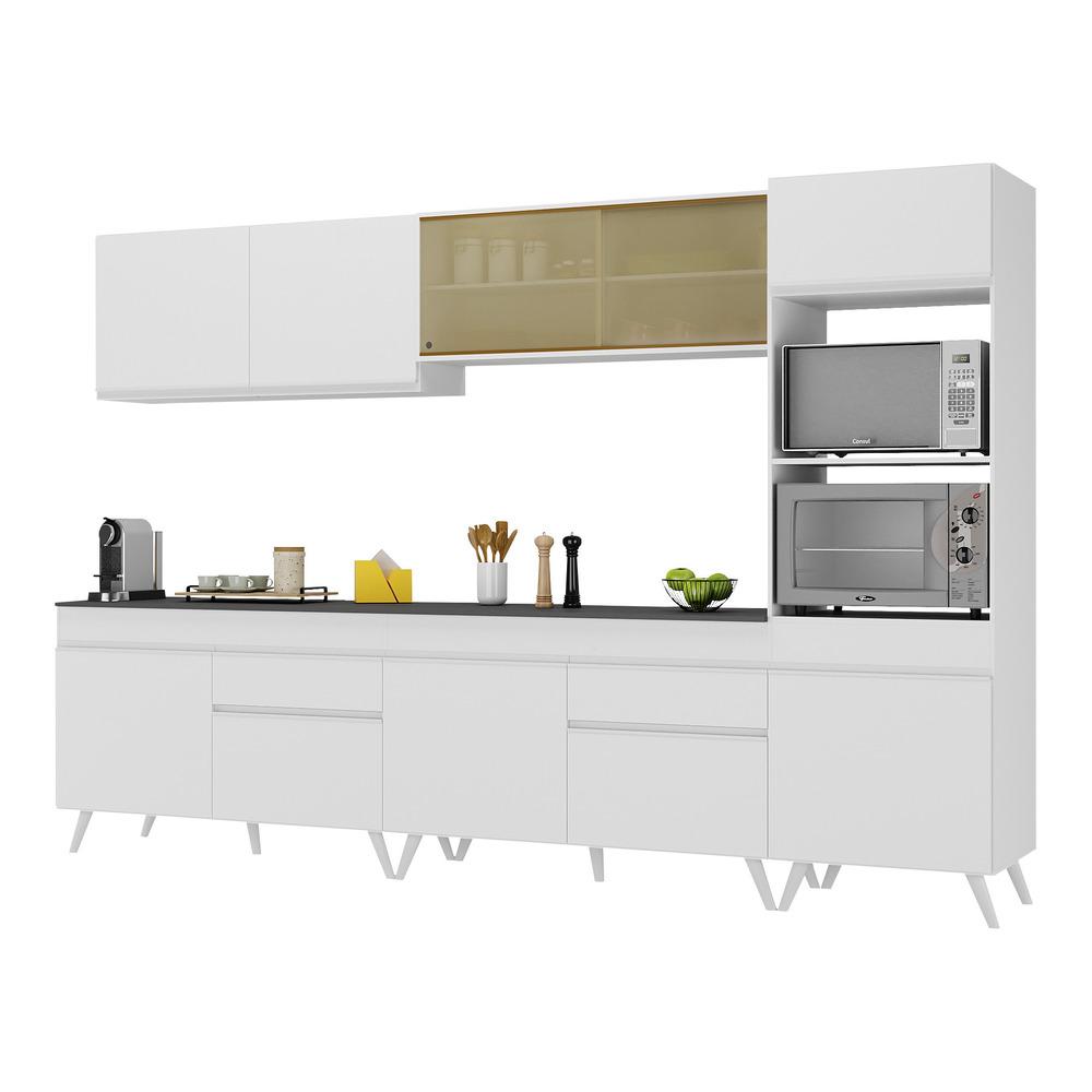 Armário de Cozinha Completa 302cm Veneza Multimóveis V3689 Branco