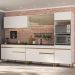 Armário de Cozinha Completa 302cm Veneza Multimóveis V3689 Branco/Dourado