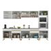 Armário de Cozinha Completa 302cm Veneza Multimóveis V3689 Branco/Dourado