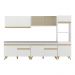 Armário de Cozinha Completa 302cm Veneza Multimóveis V3689 Branco/Dourado