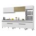 Armário de Cozinha Completa 302cm Veneza Multimóveis V3689 Branco/Preto