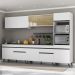 Armário de Cozinha Completa 302cm Veneza Multimóveis V3689 Branco/Preto