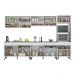 Armário de Cozinha Completa 302cm Veneza Multimóveis V3689 Branco/Preto