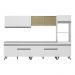 Armário de Cozinha Completa 302cm Veneza Multimóveis V3689 Branco/Preto