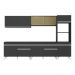 Armário de Cozinha Completa 302cm Veneza Multimóveis V3689 Preto/Branco