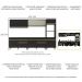 Armário de Cozinha Completa 302cm Veneza Multimóveis V3689 Preto/Dourado