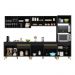 Armário de Cozinha Completa 302cm Veneza Multimóveis V3689 Preto/Dourado