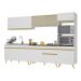 Armário de Cozinha Completa 302cm Veneza Multimóveis V3750 Branco/Dourado