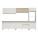 Armário de Cozinha Completa 302cm Veneza Multimóveis V3750 Branco/Dourado